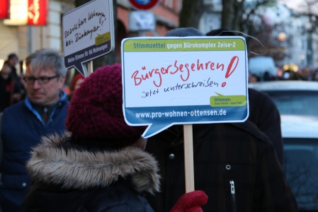 Bürgerbegehren gegen den geplanten Bürokomplex in Ottensen