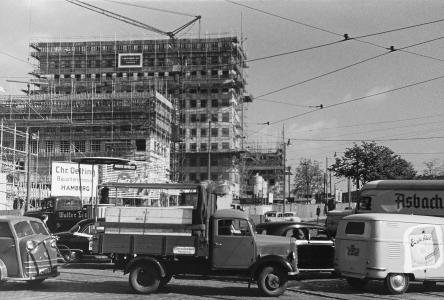 Die Baustelle City Hof 1956. 