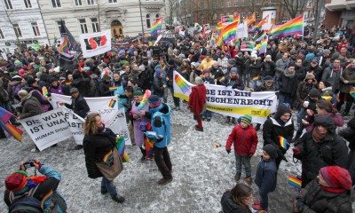 "Vielfalt statt Einfalt" Demonstration 24. Januar 2015, Foto: Christian Schnebel